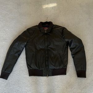 Stewart Mens Leather Down Jacket
